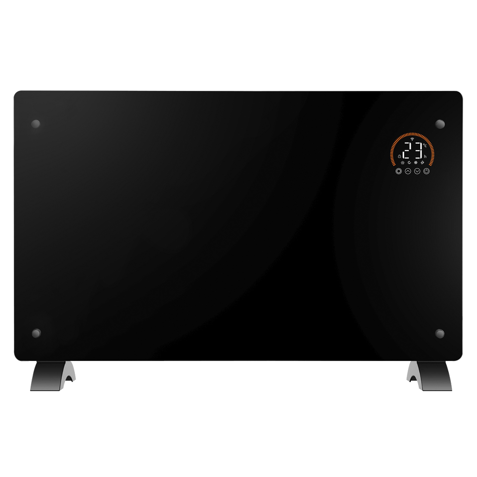 Baridi DH139  Electric Glass Panel Heater, 2000W, Thermostat Controlled Radiator with 24Hr 7 Day Timer, Wi-Fi Enabled, Remote Control, Black - DH139