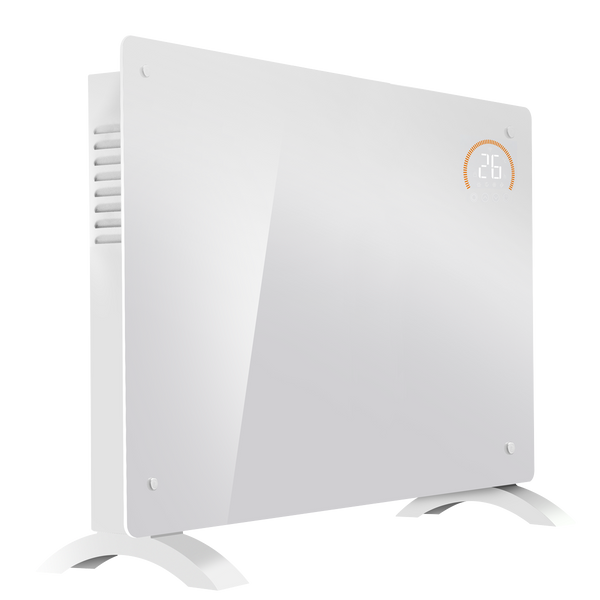 Baridi DH140  Electric Glass Panel Heater, 2000W, Thermostat Controlled 24Hr 7 Day Timer, Wi-Fi Enabled, Remote Control, White - DH140