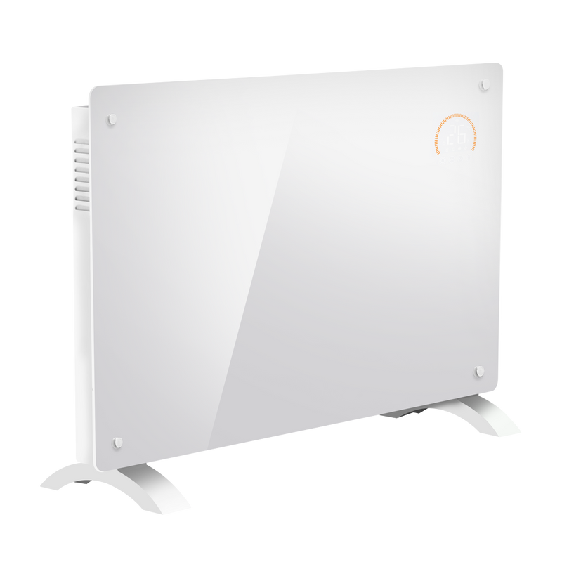 Baridi DH140  Electric Glass Panel Heater, 2000W, Thermostat Controlled 24Hr 7 Day Timer, Wi-Fi Enabled, Remote Control, White - DH140