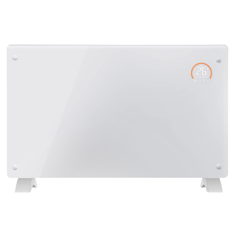 Baridi DH140  Electric Glass Panel Heater, 2000W, Thermostat Controlled 24Hr 7 Day Timer, Wi-Fi Enabled, Remote Control, White - DH140