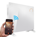 Baridi DH140  Electric Glass Panel Heater, 2000W, Thermostat Controlled 24Hr 7 Day Timer, Wi-Fi Enabled, Remote Control, White - DH140