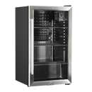 Baridi DH31  Under Counter Wine/Drink/Beverage Cooler/Fridge, Built-In Thermostat, Energy Class E, 85 Litre - Stainless Steel