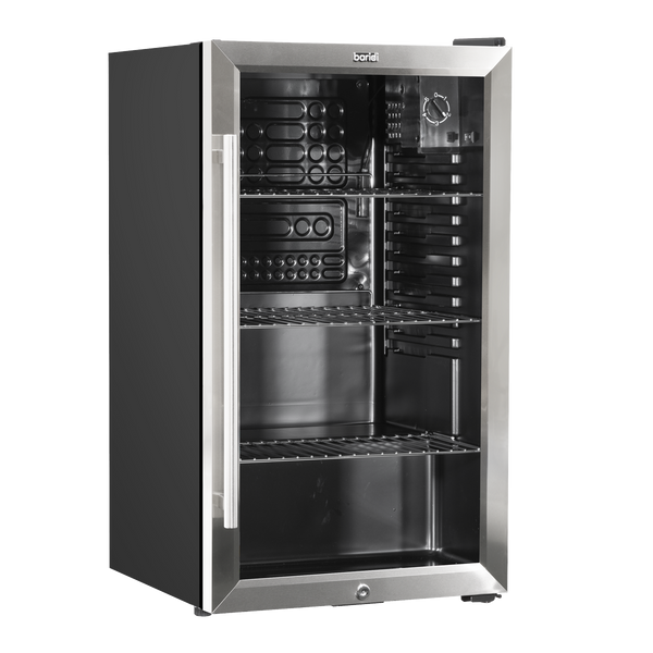 Baridi DH31  Under Counter Wine/Drink/Beverage Cooler/Fridge, Built-In Thermostat, Energy Class E, 85 Litre - Stainless Steel