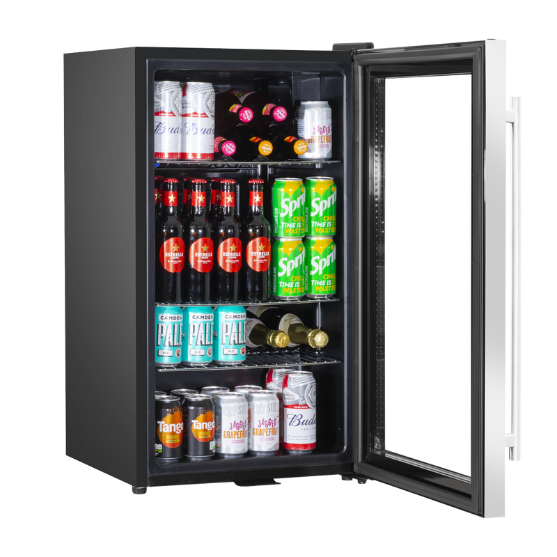 Baridi DH31  Under Counter Wine/Drink/Beverage Cooler/Fridge, Built-In Thermostat, Energy Class E, 85 Litre - Stainless Steel
