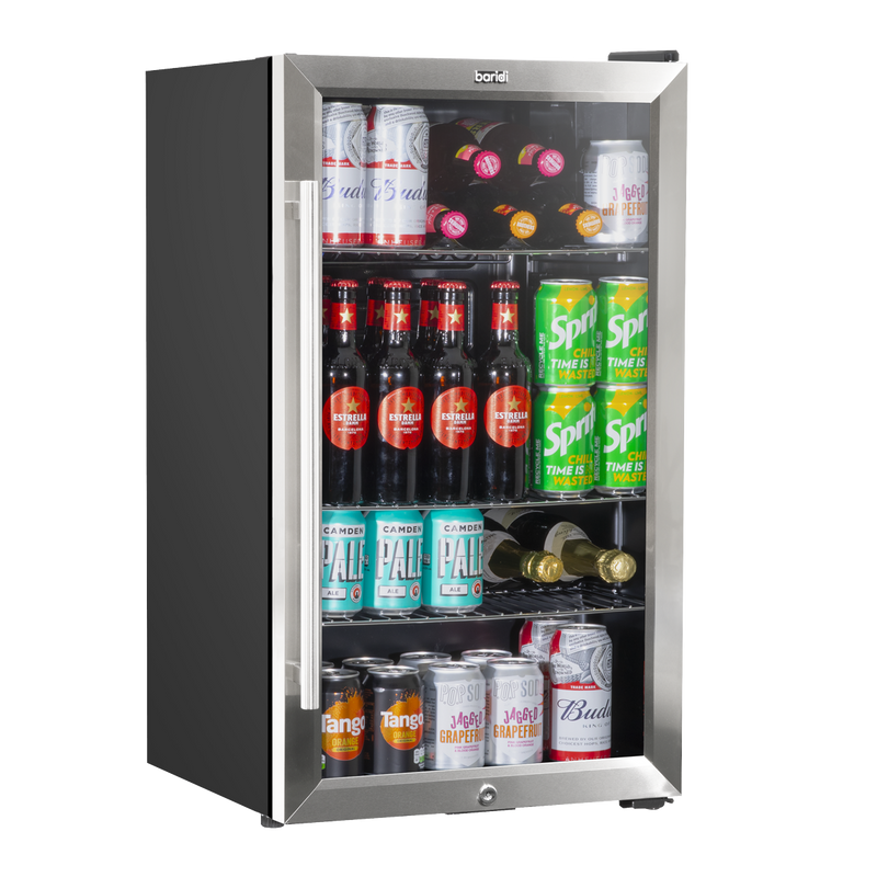 Baridi DH31  Under Counter Wine/Drink/Beverage Cooler/Fridge, Built-In Thermostat, Energy Class E, 85 Litre - Stainless Steel