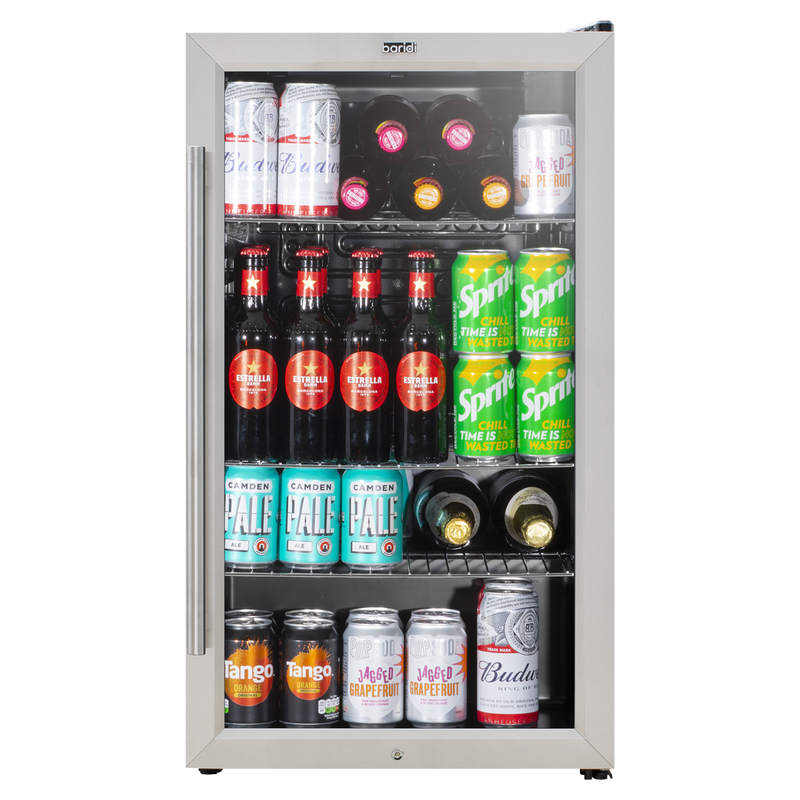 Baridi DH31  Under Counter Wine/Drink/Beverage Cooler/Fridge, Built-In Thermostat, Energy Class E, 85 Litre - Stainless Steel