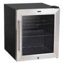 Baridi DH75  50L Tabletop Drinks Fridge, Mini Beer Cooler, Glass Door, Stainless Steel