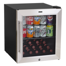 Baridi DH75  50L Tabletop Drinks Fridge, Mini Beer Cooler, Glass Door, Stainless Steel