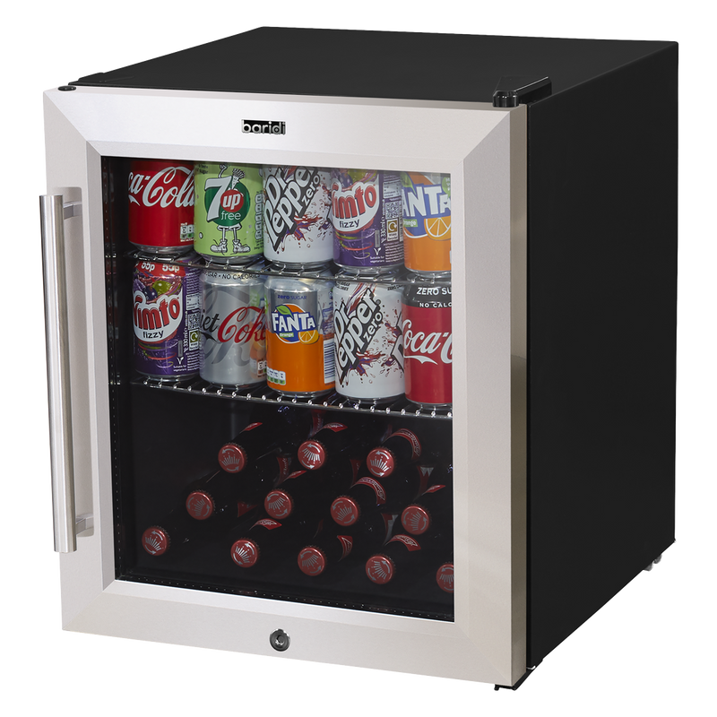 Baridi DH75  50L Tabletop Drinks Fridge, Mini Beer Cooler, Glass Door, Stainless Steel