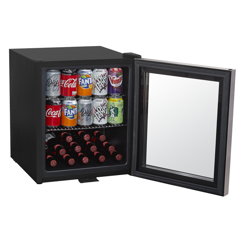 Baridi DH75  50L Tabletop Drinks Fridge, Mini Beer Cooler, Glass Door, Stainless Steel