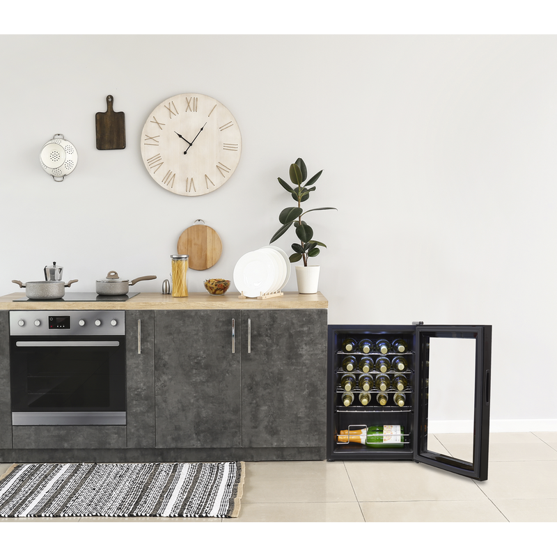 Baridi DH8  Wine Cooler/Fridge, Digital Touchscreen Controls, LED Light, 20 Bottle - Black