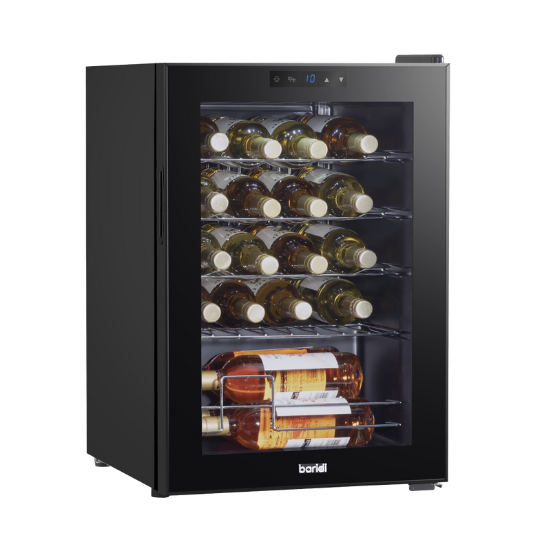 Baridi DH8  Wine Cooler/Fridge, Digital Touchscreen Controls, LED Light, 20 Bottle - Black