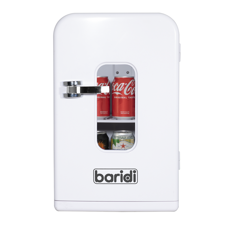 Baridi DH94  15L Mini Fridge Cooler & Warmer, 12V/230V, Perfect for Car, Bedroom, Camping, Makeup, White - DH94