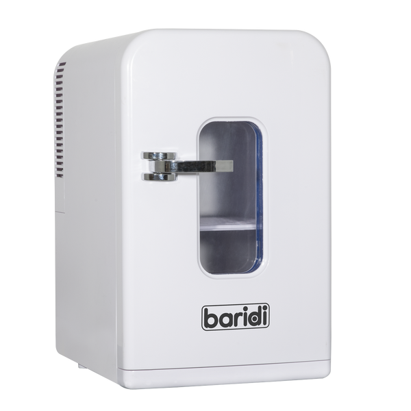 Baridi DH94  15L Mini Fridge Cooler & Warmer, 12V/230V, Perfect for Car, Bedroom, Camping, Makeup, White - DH94