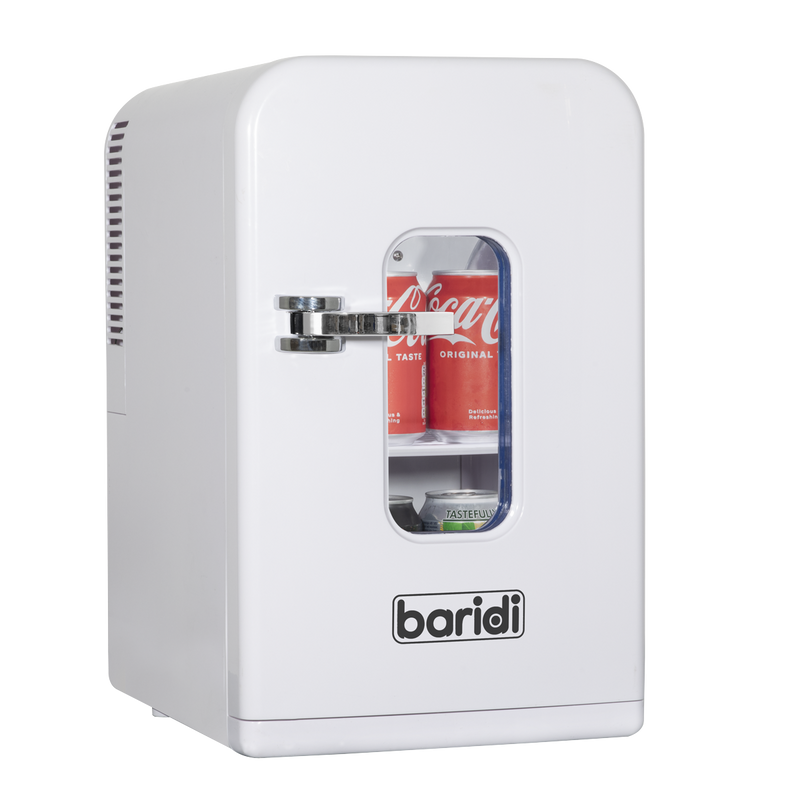 Baridi DH94  15L Mini Fridge Cooler & Warmer, 12V/230V, Perfect for Car, Bedroom, Camping, Makeup, White - DH94