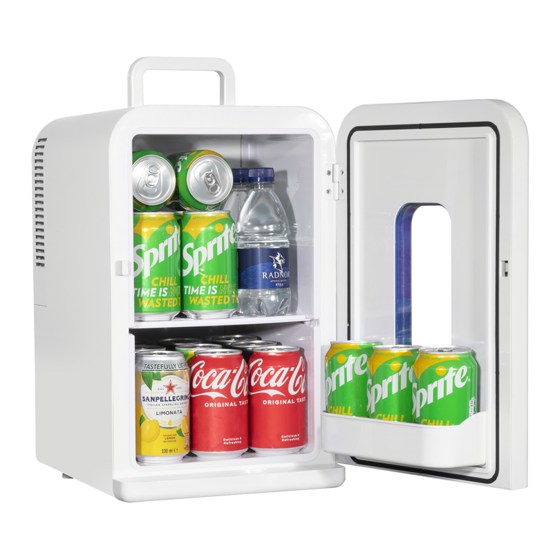 Baridi DH94  15L Mini Fridge Cooler & Warmer, 12V/230V, Perfect for Car, Bedroom, Camping, Makeup, White - DH94