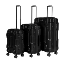 Dellonda DL10 3-Piece Lightweight ABS Luggage Set  - 20", 24", 28" - Black - DL10