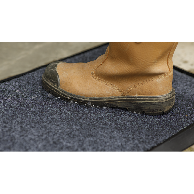 Sealey DRM01 450 x 750mm Rubber Disinfection Mat With Removable Polyester Carpet