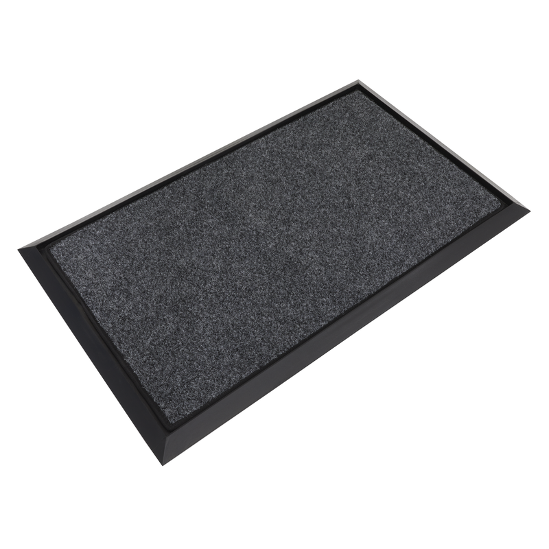Sealey DRM01 450 x 750mm Rubber Disinfection Mat With Removable Polyester Carpet