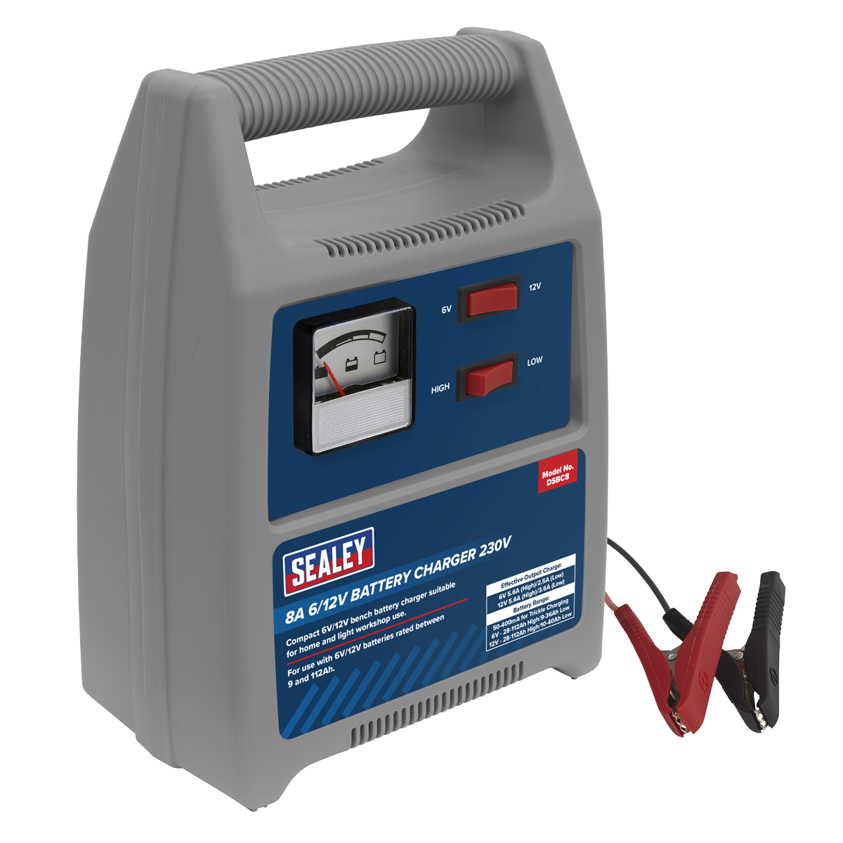 Sealey DSBC8 8A 6/12V Battery Charger 230V