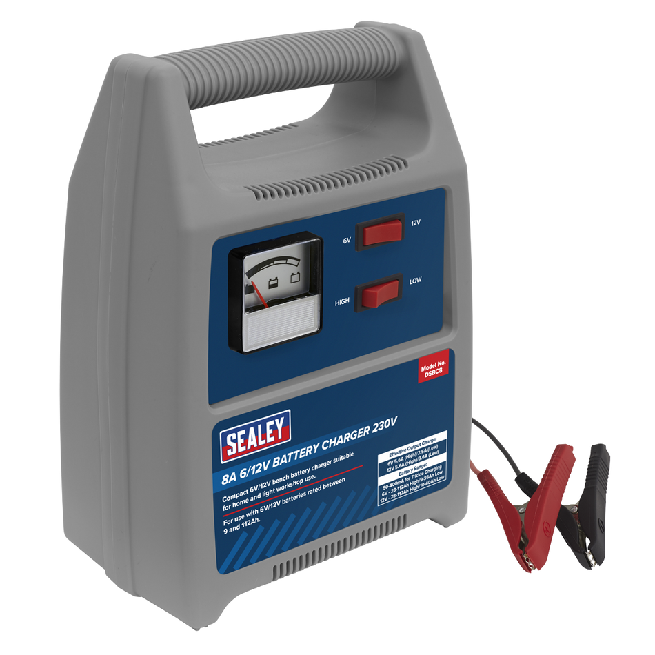 Sealey DSBC8 8A 6/12V Battery Charger 230V