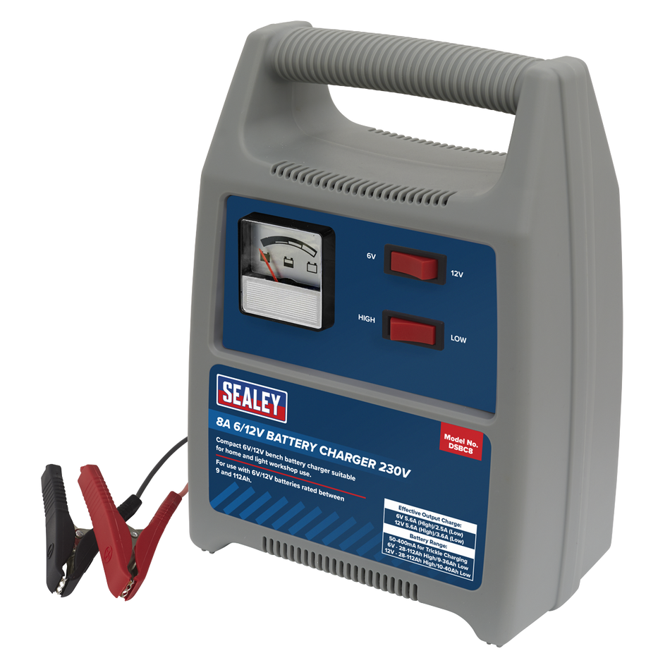 Sealey DSBC8 8A 6/12V Battery Charger 230V