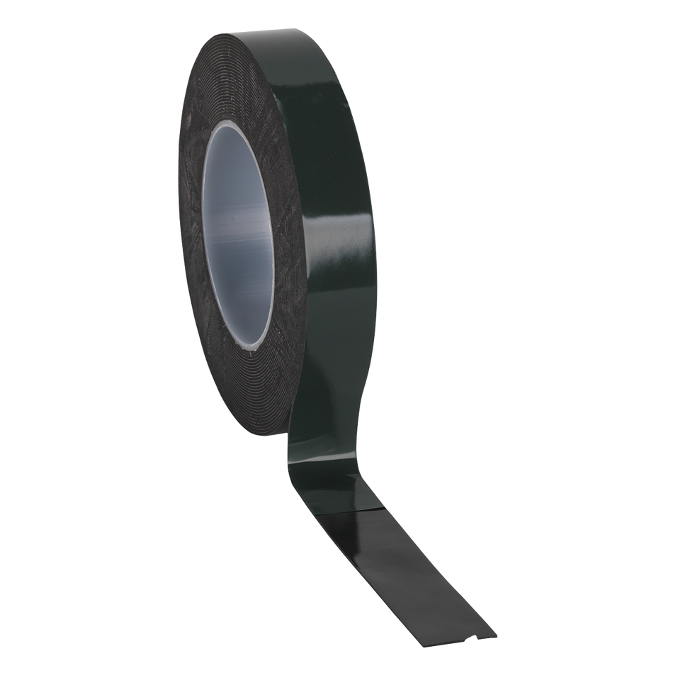 Sealey DSTG2510 25mm x 10m Double-Sided Adhesive Foam Tape - Green Backing