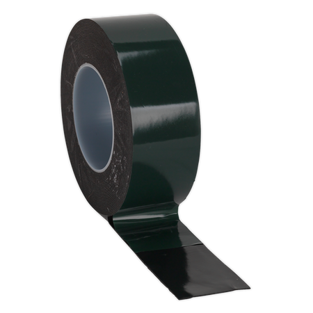 Sealey DSTG5010 50mm x 10m Double-Sided Adhesive Foam Tape - Green Backing