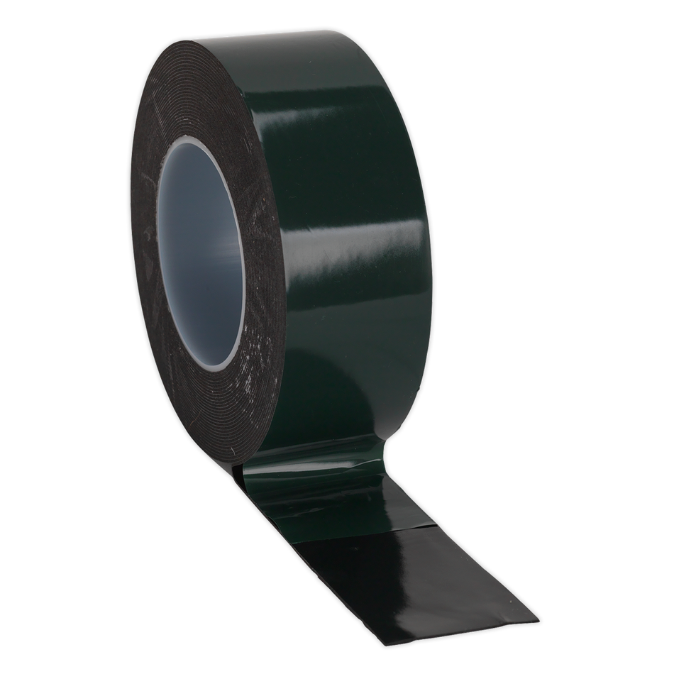Sealey DSTG5010 50mm x 10m Double-Sided Adhesive Foam Tape - Green Backing