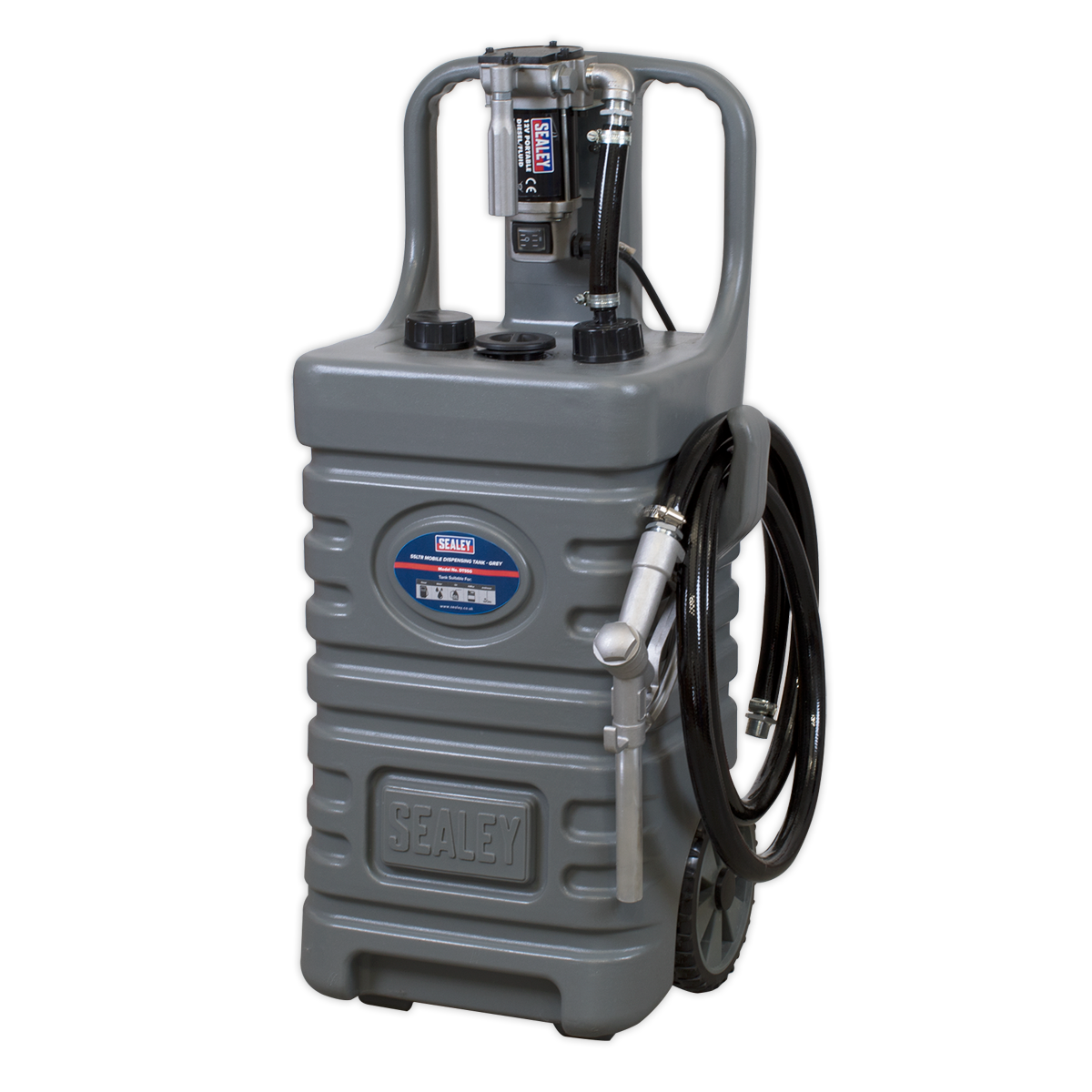 Sealey DT55GCOMBO1 55L Mobile Dispensing Tank with Diesel Pump - Grey