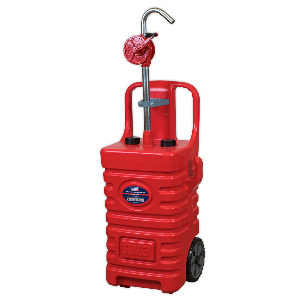 Sealey DT55RCOMBO1 55L Portable Dispensing Tank with Oil Rotary Pump - Red