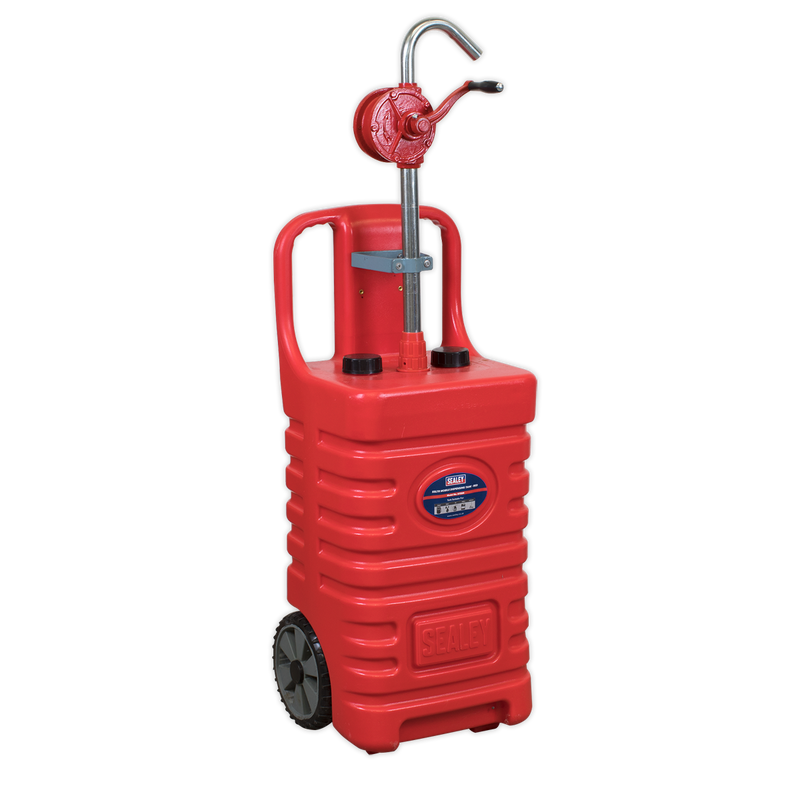 Sealey DT55RCOMBO1 55L Portable Dispensing Tank with Oil Rotary Pump - Red
