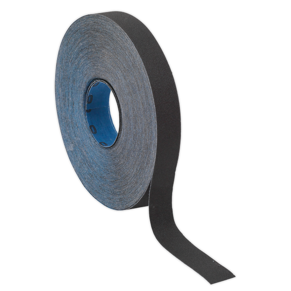 Sealey ER2525120 25mm x 25m Emery Roll Blue Twill - 120Grit