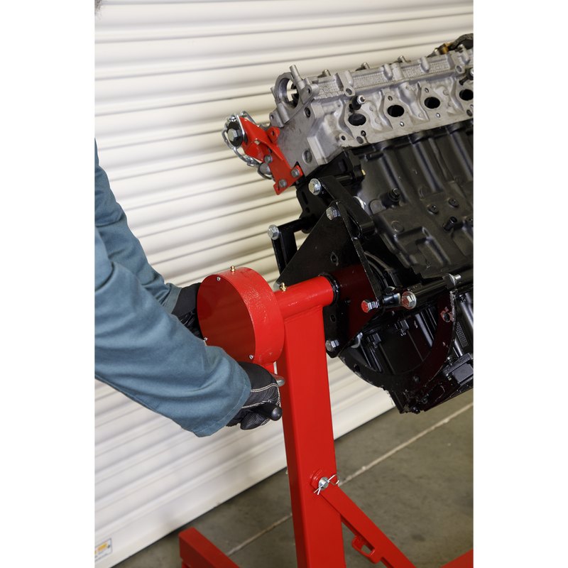 Sealey ES480D 450kg Folding 360√Ç¬∫ Rotating Engine Stand with Geared Handle Drive