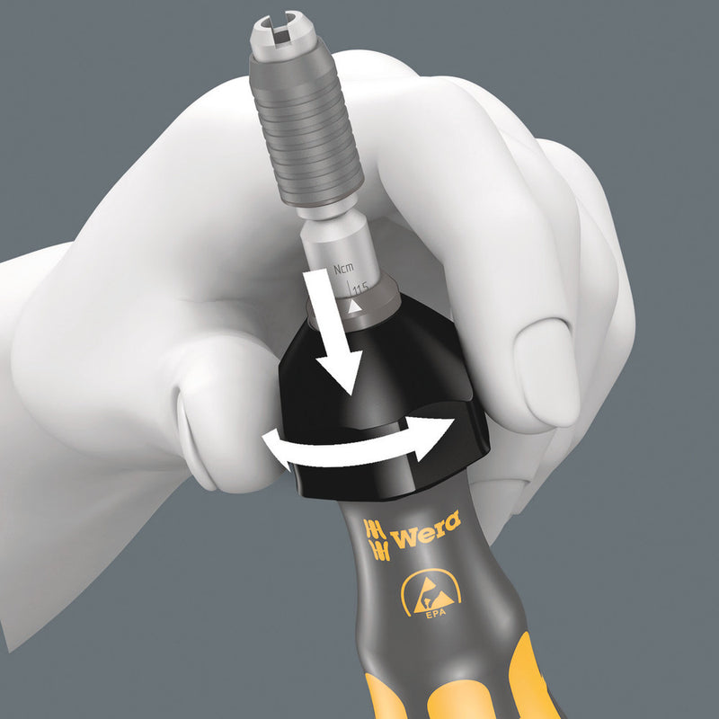 Wera 05074786001 Series 7400 Kraftform ESD adjustable torque screwdrivers (0.1-1.0 Nm), 7435 ESD x 0.10-0.34 Nm