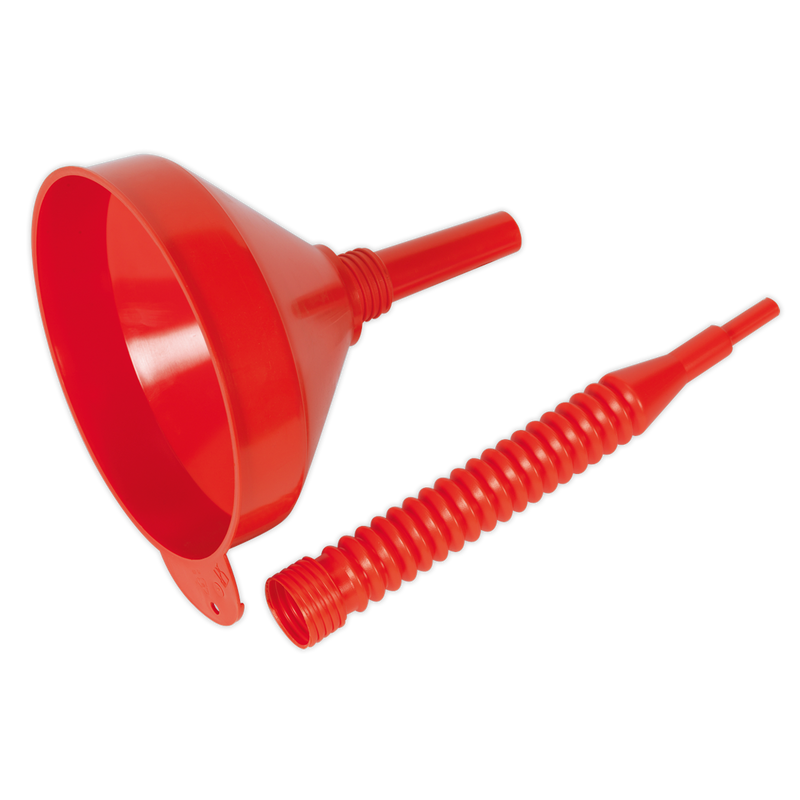 Sealey F2F 200mm Funnel with Flexible Spout & Filter