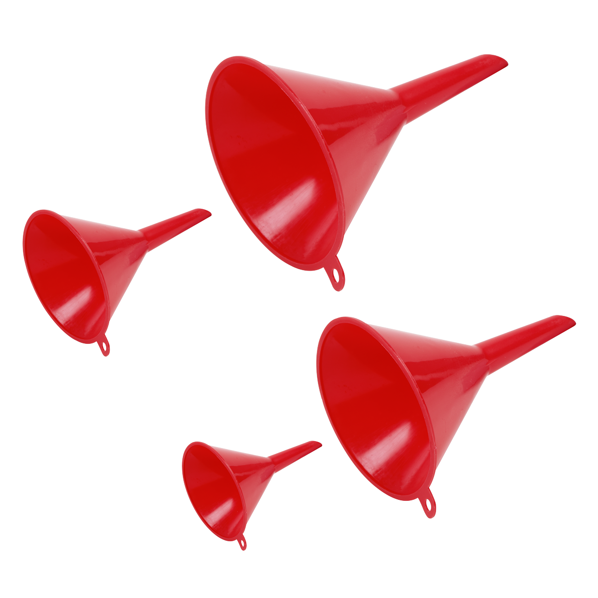Sealey F92 4pc Economy Fixed Spout Small Funnel Set