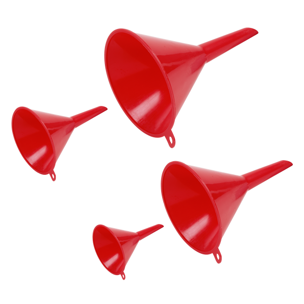 Sealey F92 4pc Economy Fixed Spout Small Funnel Set