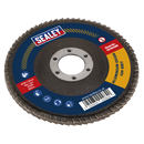 Sealey FD115120E 115mm Aluminium Oxide Flap Disc 22mm Bore 120Grit