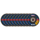 Sealey FD11540E10 40Grit Flap Discs Aluminium Oxide 115mm 22mm Bore - Pack of 10