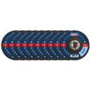 Sealey FD1156010 60Grit Flap Discs Zirconium 115mm 22mm Bore - Pack of 10