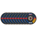 Sealey FD11560E10 60Grit Flap Discs Aluminium Oxide 115mm 22mm Bore - Pack of 10