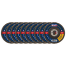 Sealey FD11580E10 80Grit Flap Discs Aluminium Oxide 115mm 22mm Bore - Pack of 10