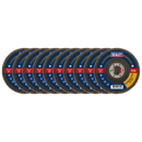 Sealey FD115EMIX 115mm Aluminium Oxide Flap Discs 22mm Bore - Assorted Grit - Pack of 10