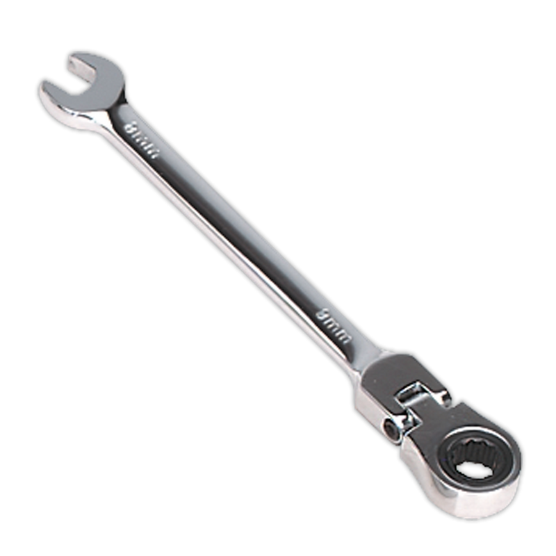 Sealey FHRCW08 8mm Flexi-Head Ratchet Combination Spanner