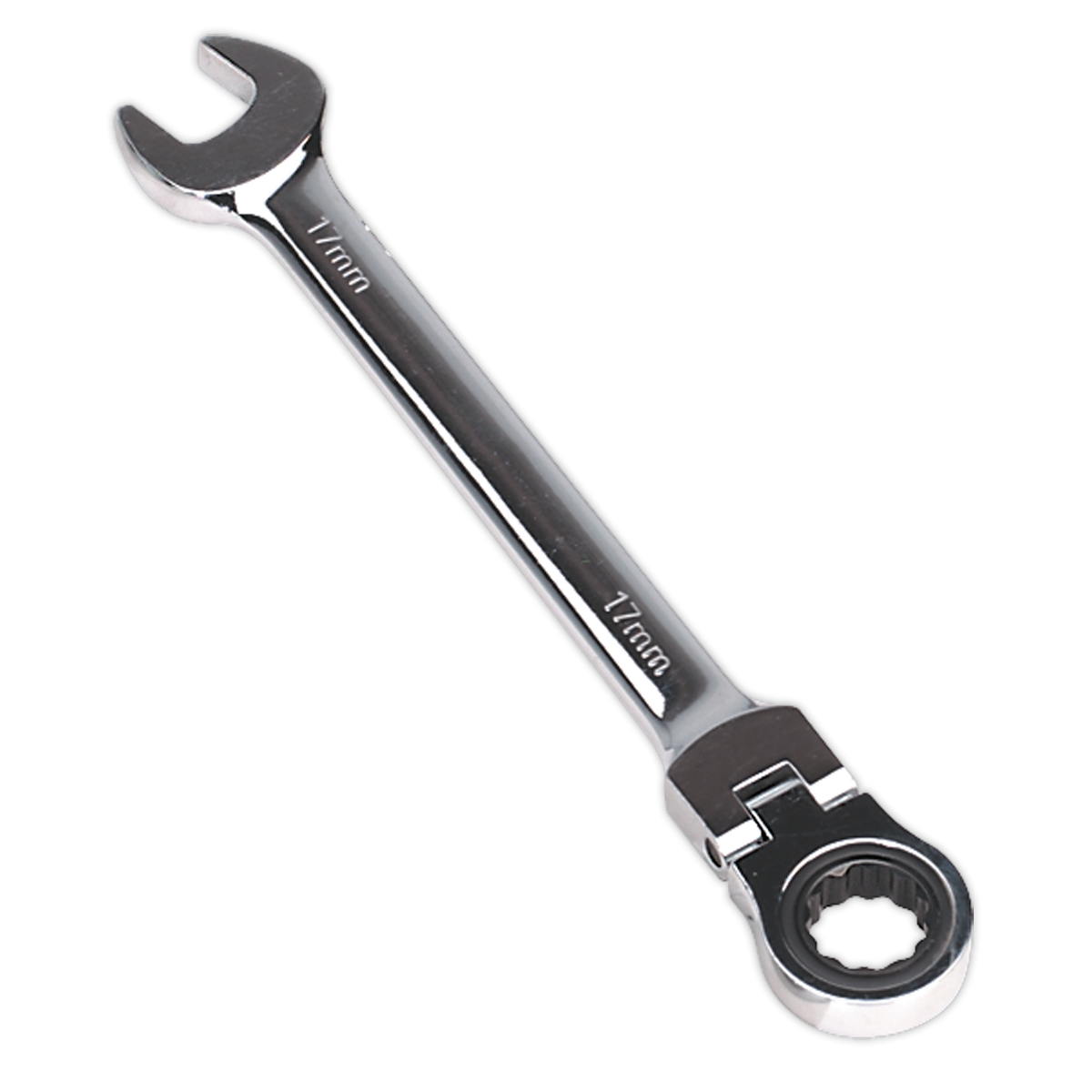 Sealey FHRCW17 17mm Flexi-Head Ratchet Combination Spanner