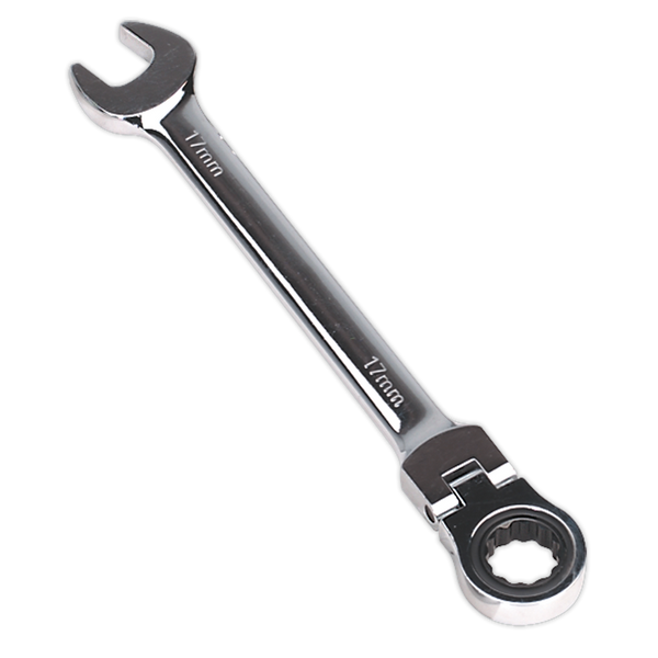 Sealey FHRCW17 17mm Flexi-Head Ratchet Combination Spanner