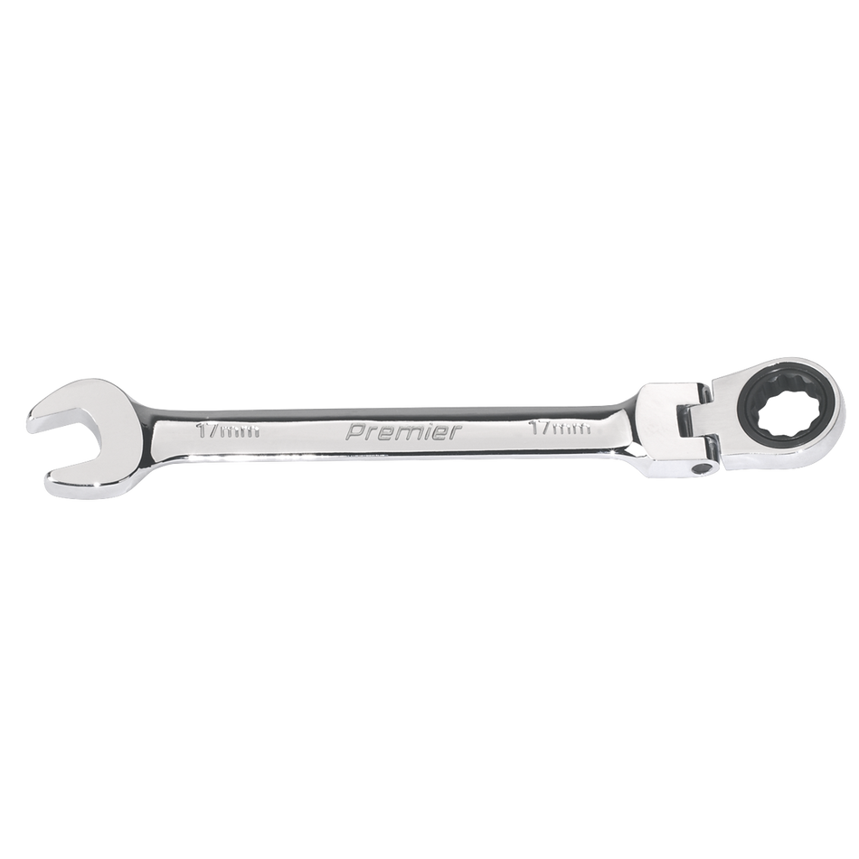 Sealey FHRCW17 17mm Flexi-Head Ratchet Combination Spanner