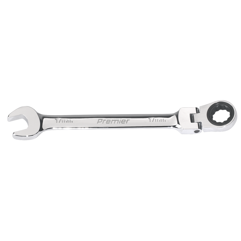 Sealey FHRCW17 17mm Flexi-Head Ratchet Combination Spanner