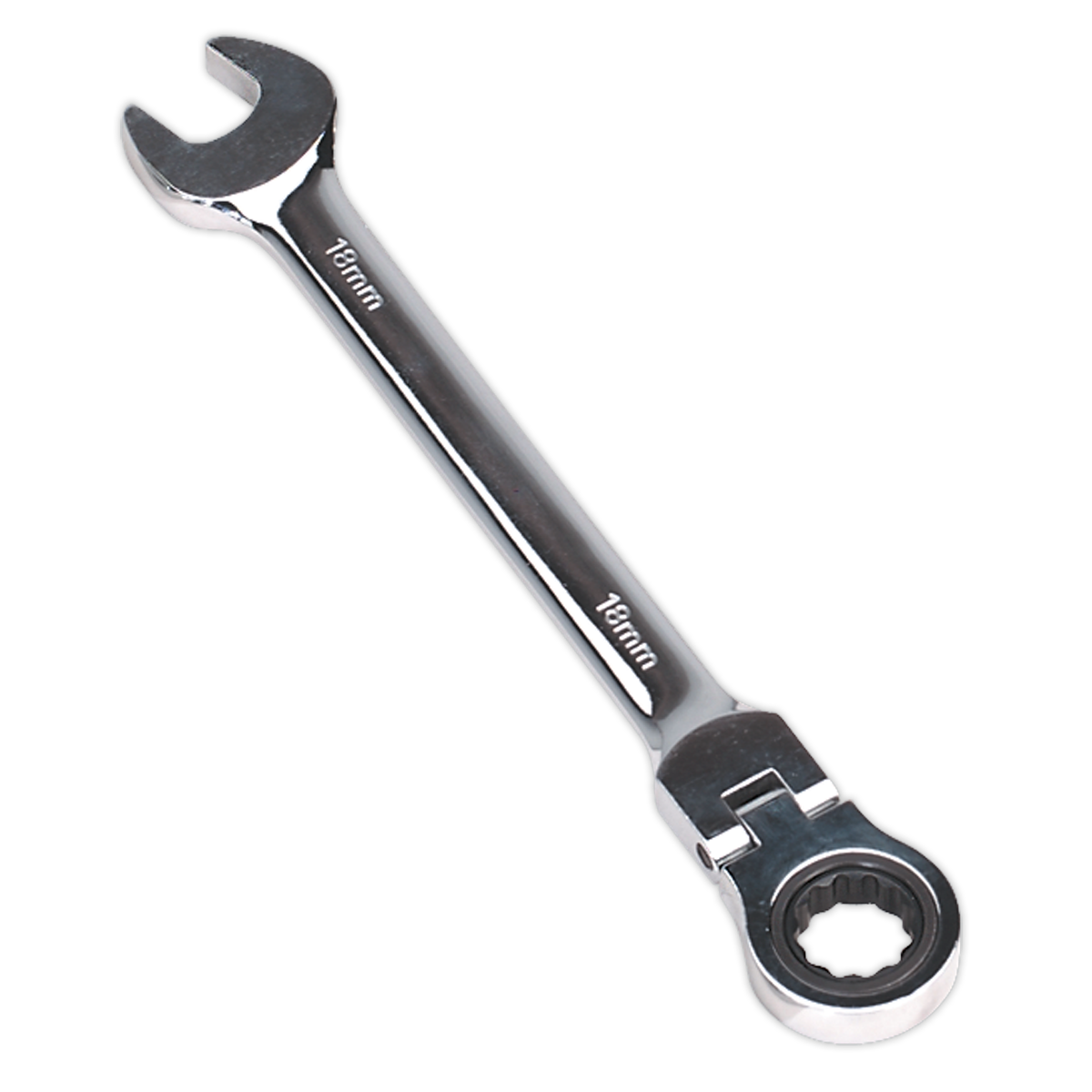 Sealey FHRCW18 18mm Flexi-Head Ratchet Combination Spanner